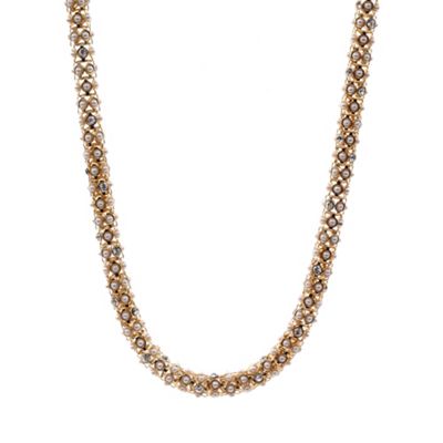 Gold tone crystal pave collar necklace